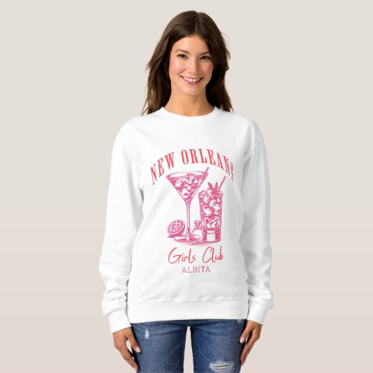 Bachelorettencocktail pink sweatshirt (Vorne ganz)