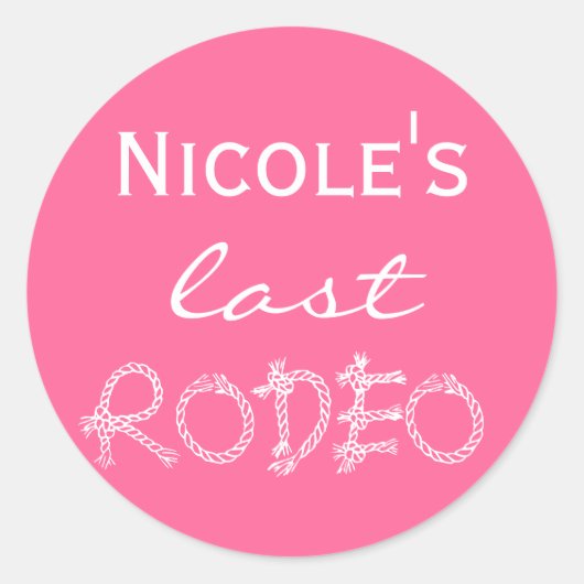 Bachelorettenkleber Runder Aufkleber (Vorderseite)