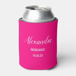 Bachelorettenname und Datum heiß rosa Dosenkühler