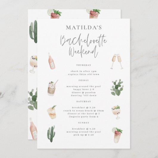 Bacheloretto-Wochenende Feiertagskarte (Vorne/Hinten)