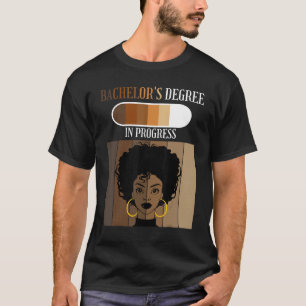 Bachelors Degree in Progress Uni Student Black T-Shirt