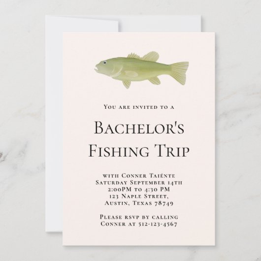 Bachelor's Fishing Trip Party Einladung (Vorderseite)
