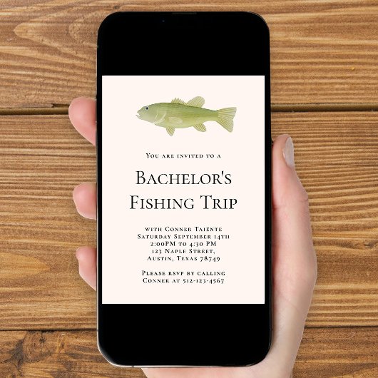 Bachelor's Fishing Trip Party Einladung