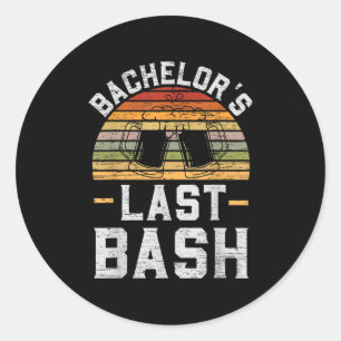 Bachelors letzter Vintager Groomsquad Groom Squa Runder Aufkleber