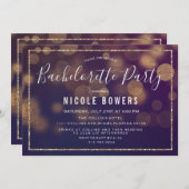 Bachelortte Party Lights Einladung (Vorne/Hinten)