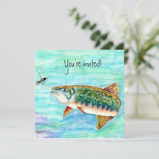 Bachforelle-Einladung Einladung (Stehend Vorderseite)