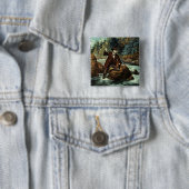 Bachforelle-Fischen - ein aufregender Moment, 1862 Button (Beispiel)