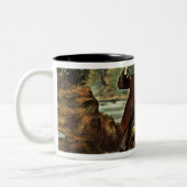 Bachforelle-Fischen - ein aufregender Moment, 1862 Zweifarbige Tasse (Links)