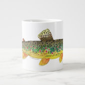 Bachforelle-Fischen Jumbo-Tasse (Vorderseite)