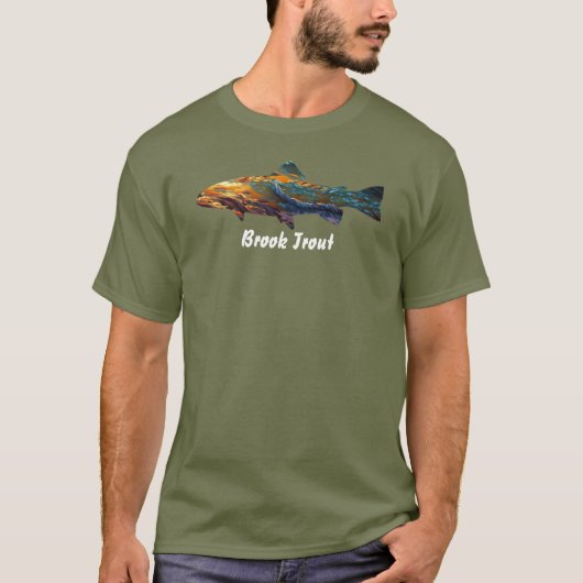 Bachforelle Fliegenfischen Männer-T - Shirt (Vorderseite)