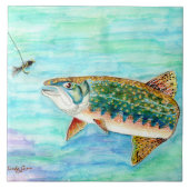 Bachforelle-große Keramik-Fliese Fliese (Vorderseite)