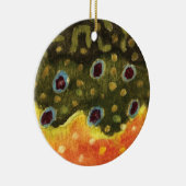 Bachforelle-Haut-Fliegen-Fischen Keramikornament (Rechts)