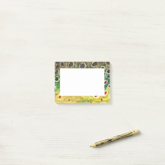 Bachforelle Post-it Klebezettel (Auf Schreibtisch)