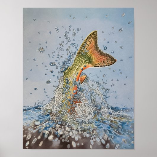 Bachforelle Spritzer Poster (Vorne)