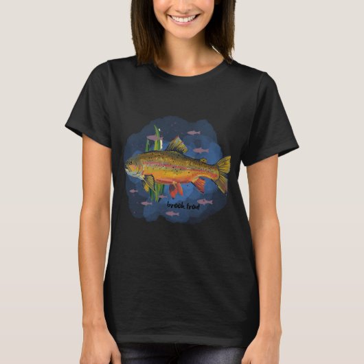 Bachforelle Süßwasserfisch Illustration T-Shirt (Vorderseite)