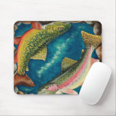Bachforelle und Regenbogenforelle Mousepad (Mit Mouse)