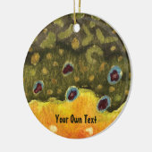 Bachforellen-Fliegenfisch Keramik Ornament (Links)