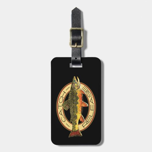 Bachforellen Gepäckanhänger (Vorderseite vertikal)