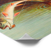 Bachforellenfisch Vintag illustriert Poster (Ecke)