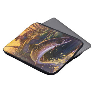 Bachforellenfischer, Vintage-Angelsport Laptopschutzhülle
