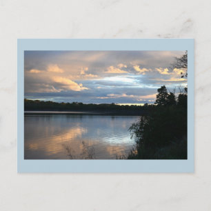 Bachlandschaft Sonnenuntergang Postkarte
