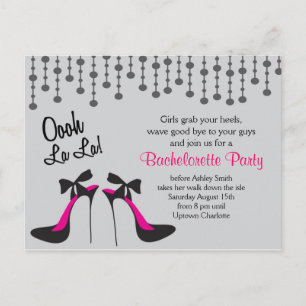 Bachlerotte Party / Girl Night Out/ Einladungspostkarte