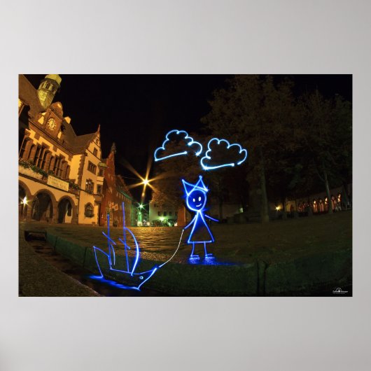 Bächlezauber bei Nacht Poster (Vorne)