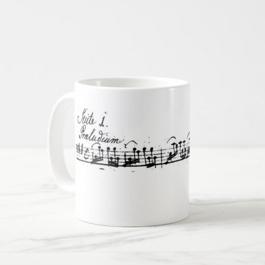 Bach's Cello Suite Kaffeetasse (Vorderseite Links)