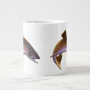 Bachsaibling-Fisch, Vintage-Angelsport-Fischer Jumbo-Tasse