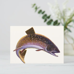 Bachsaibling Fisch, Vintage Sportfischerei Angler