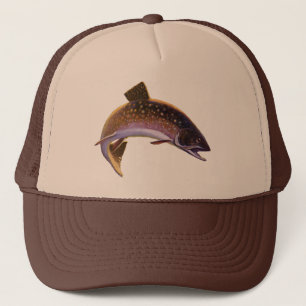 Bachsaibling Fisch, Vintage Sportfischerei Angler Truckerkappe