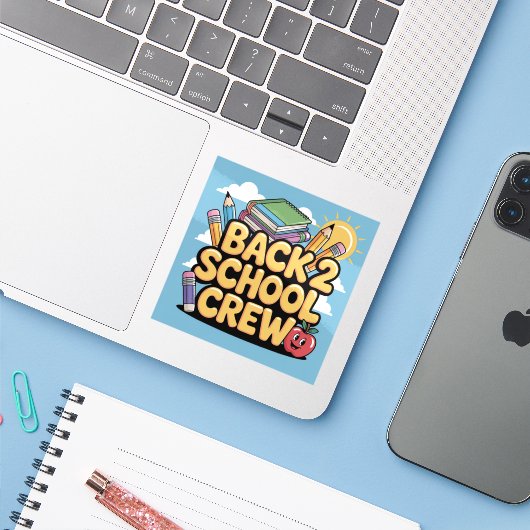 Back 2 School Crew Stickers Aufkleber (Laptop mit iPhone)