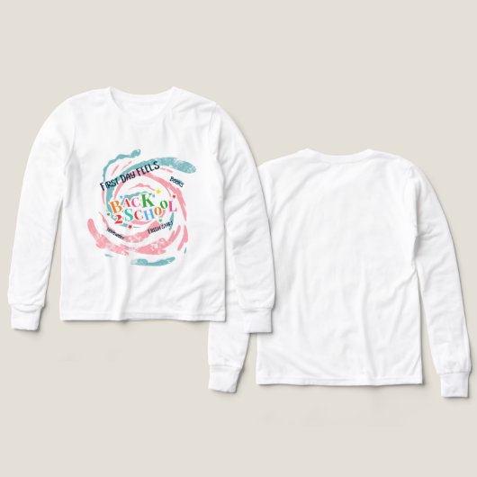 Back 2 School First Day fühlt sich Bücher Hausaufg (Design Vorderseite & Rückseite)