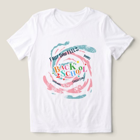 Back 2 School First Day fühlt sich Bücher Hausaufg Tri-Blend Shirt (Design Vorderseite)