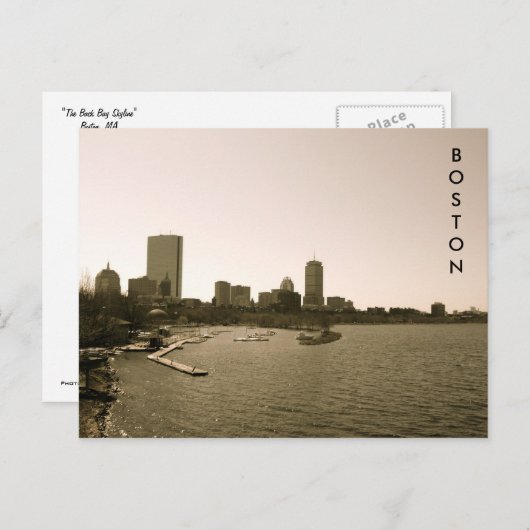 Back Bay Skyline Postkarte (Vorne/Hinten)
