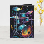 Back Beat Drum Set Blanko Karte (Gelbe Blume)