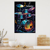 Back Beat Drum Set Poster (Küche)