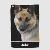 Back Custom Name Dog Photo Personalized Golfhandtuch (Vorderseite)