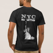 Back Design New York Nyc Manhattan Liberty Statue T-Shirt (Rückseite)