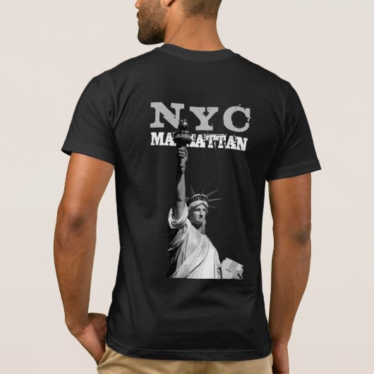 Back Design New York Nyc Manhattan Liberty Statue T-Shirt (Rückseite)