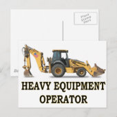 BACK HOE LOADER POSTKARTE (Vorne/Hinten)