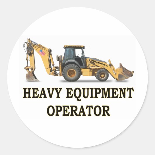 BACK HOE LOADER RUNDER AUFKLEBER (Vorderseite)