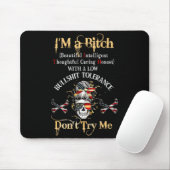 Back I'm A Btch Beautiful Intelligent Skeleton Mes Mousepad (Mit Mouse)