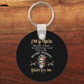 Back I'm A Btch Beautiful Intelligent Skeleton Mes Schlüsselanhänger (Vorderseite)