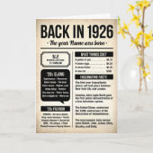 Back in 1926, 100th Birthday Card, Custom Name Karte (Gelbe Blume)