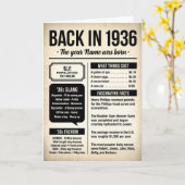 Back in 1936, 90th Birthday Card, Custom Name Karte (Gelbe Blume)