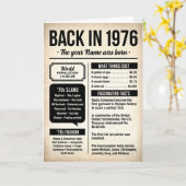 Back in 1976, 50th Birthday Fun Facts Card Karte (Gelbe Blume)