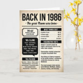 Back in 1986, 40th Birthday Fun Facts Card Karte (Gelbe Blume)