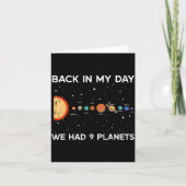 Back In My Day We Had 9 Planets Funny Galaxy Space Karte (Vorderseite)