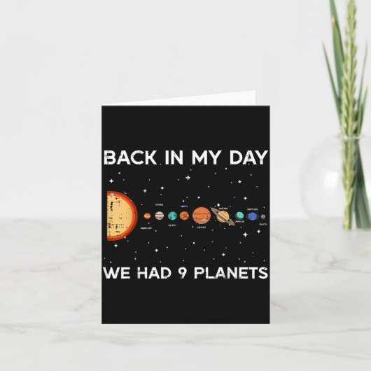 Back In My Day We Had 9 Planets Funny Galaxy Space Karte (Vorderseite)